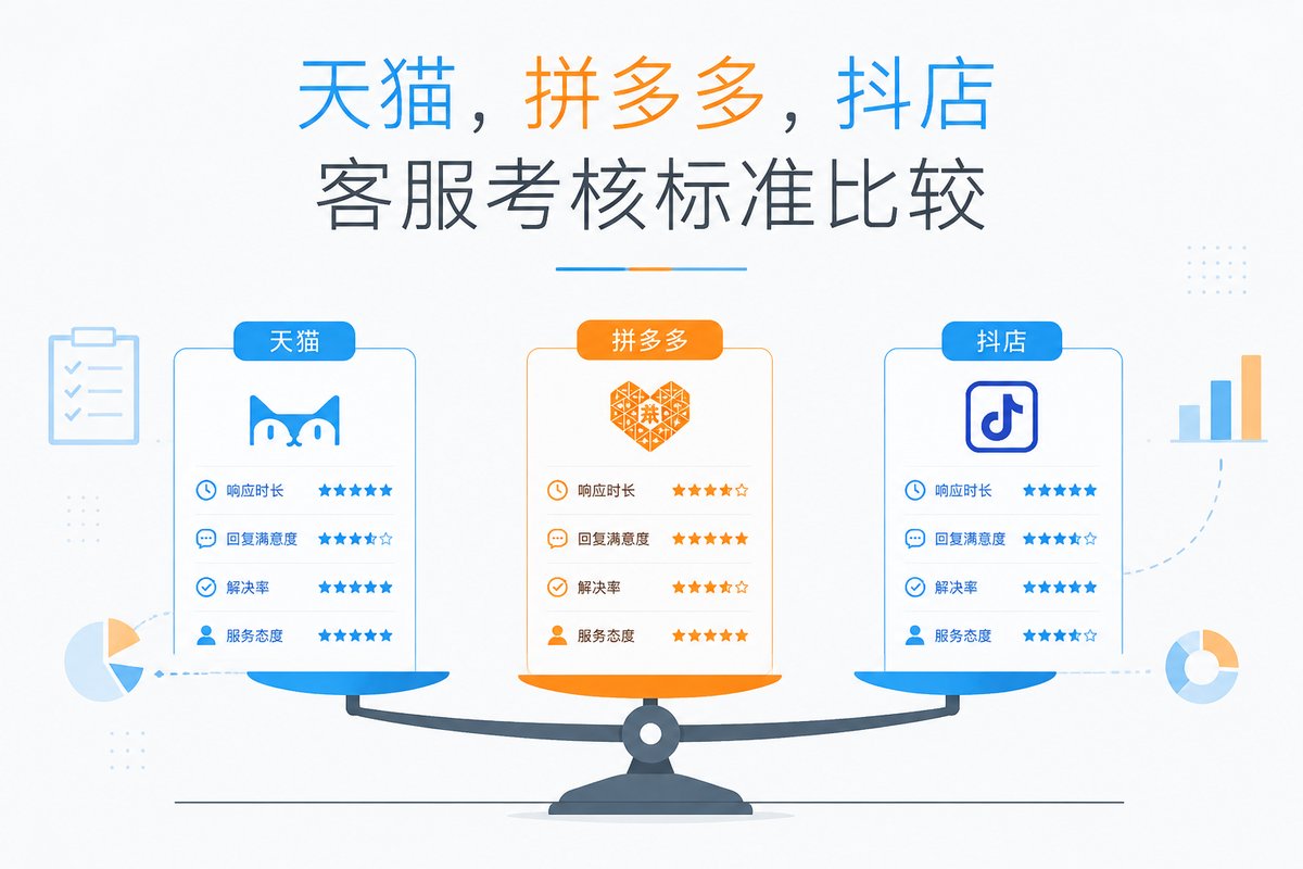 天猫,拼多多,抖店客服考核标准比较