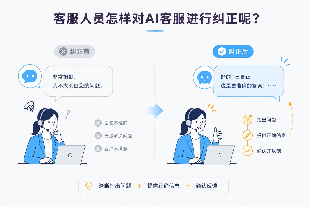 客服人员怎样对AI客服进行纠正呢？