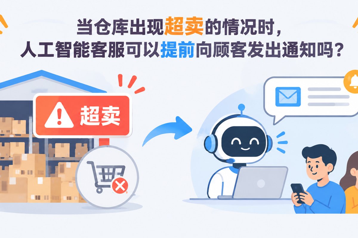 当仓库出现超卖的情况时，人工智能客服可以提前向顾客发出通知吗？
