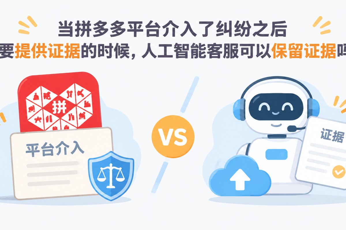 当拼多多平台介入了纠纷之后需要提供证据的时候，人工智能客服可以保留证据吗？