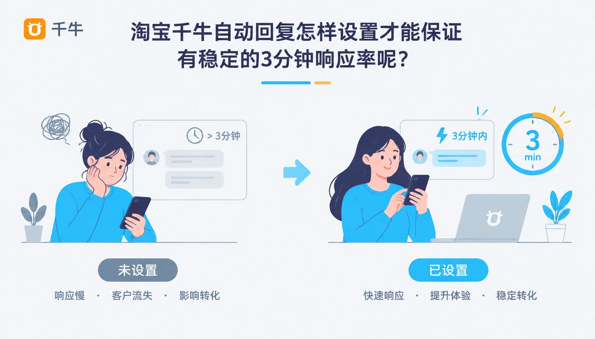 淘宝千牛自动回复怎样设置才能保证有稳定的3分钟响应率呢?