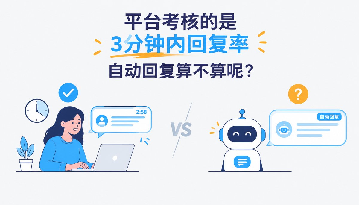 平台考核的是3分钟内回复率,自动回复算不算呢?