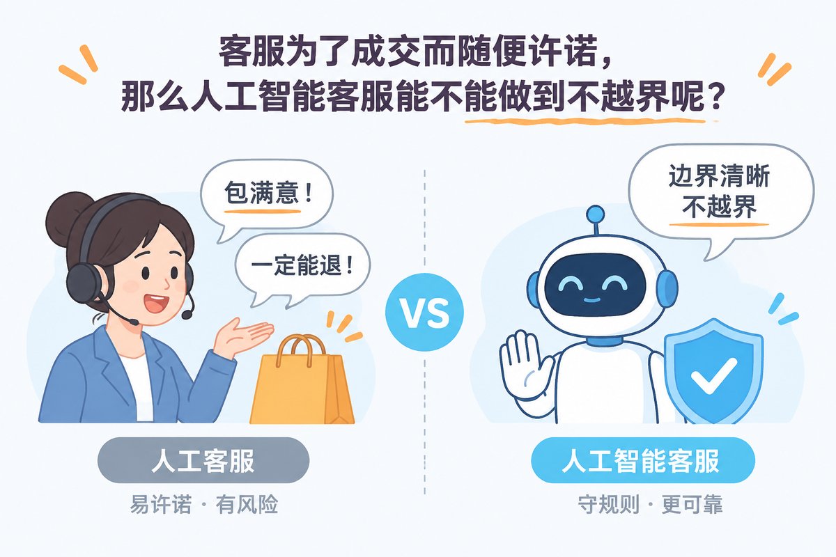 客服为了成交而随便许诺,那么人工智能客服能不能做到不越界呢?