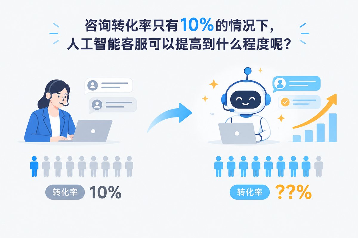 咨询转化率只有10%的情况下,人工智能客服可以提高到什么程度呢?