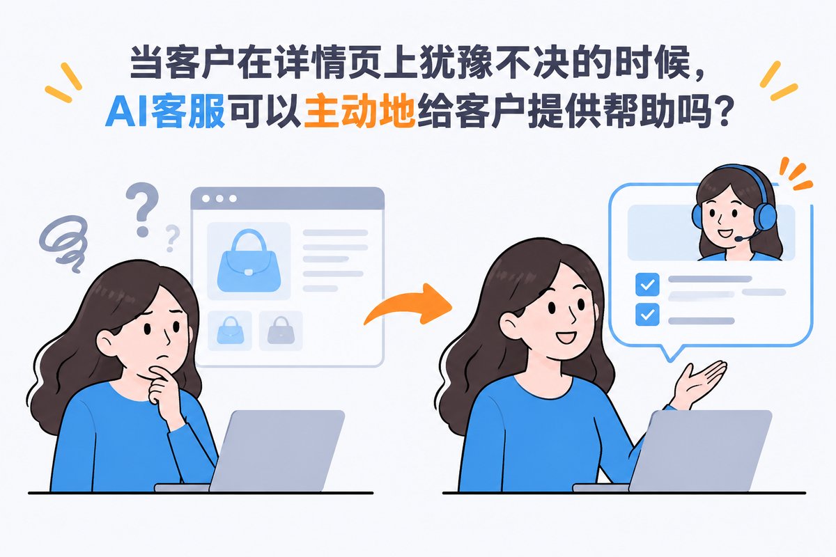 当客户在详情页上犹豫不决的时候，AI客服可以主动地给客户提供帮助吗？