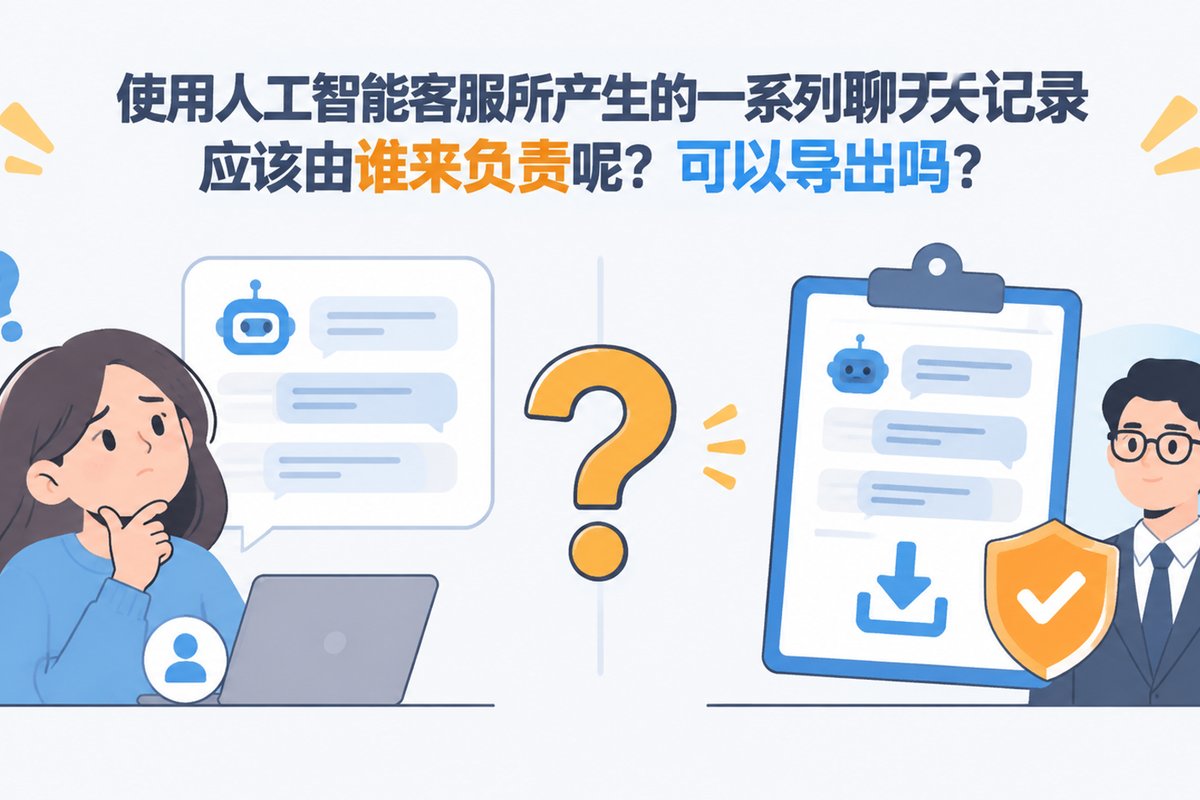 使用人工智能客服所产生的一系列聊天记录应该由谁来负责呢?可以导出吗?