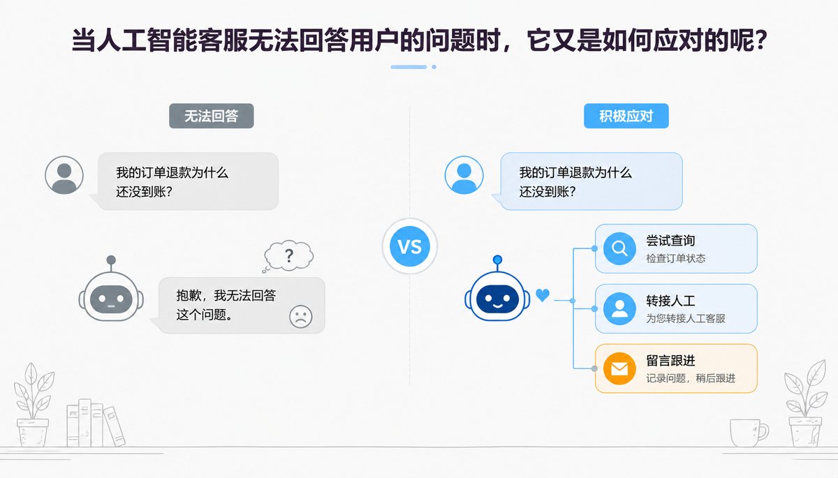 当人工智能客服无法回答用户的问题时,它又是如何应对的呢?